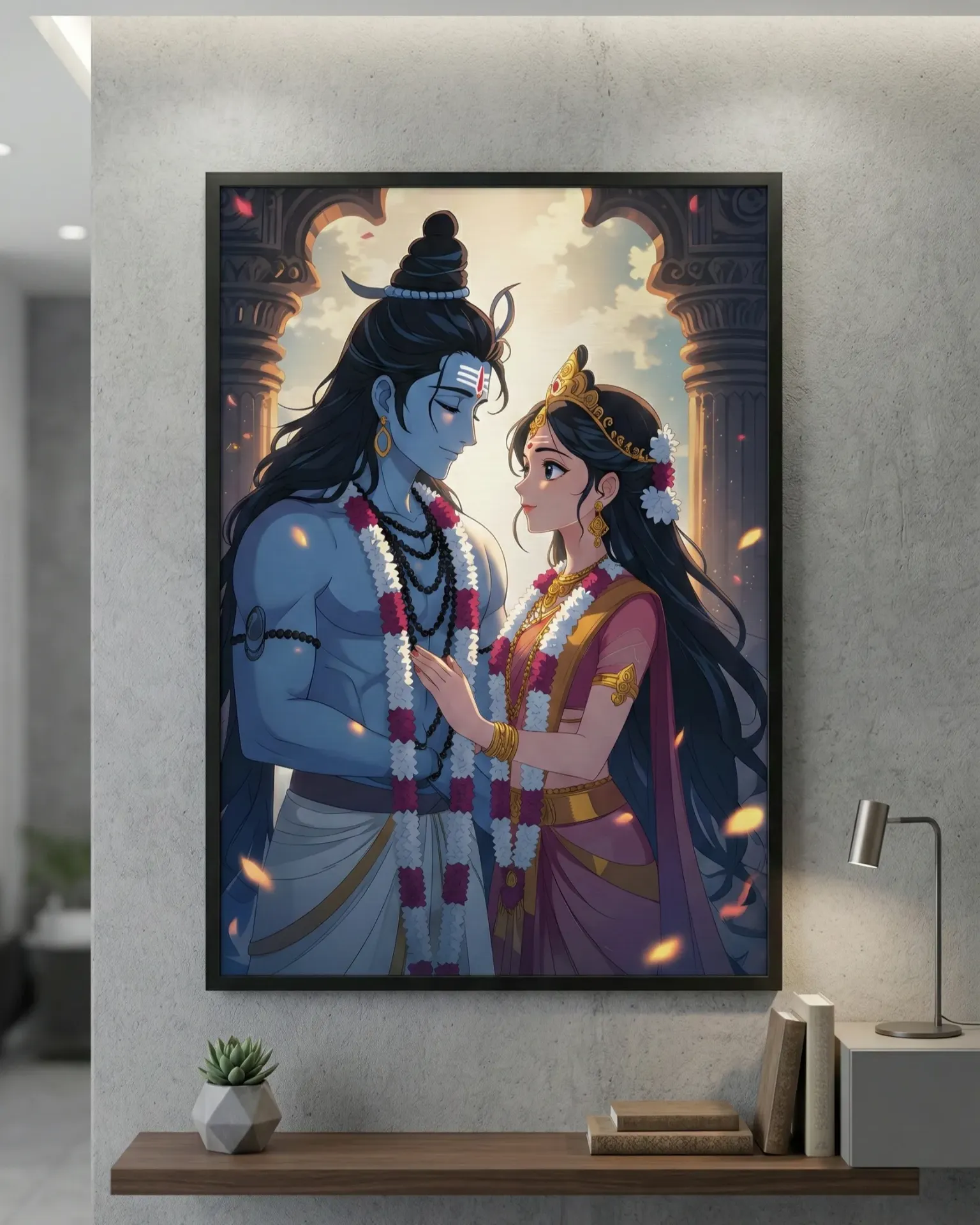 Eternal Union: Lord Shiva and Parvati Art (A4 size)