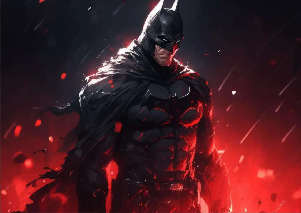 Batman, DC Comics (Dark Knight in Red Rain) A4 Size Metal Poster Landscape