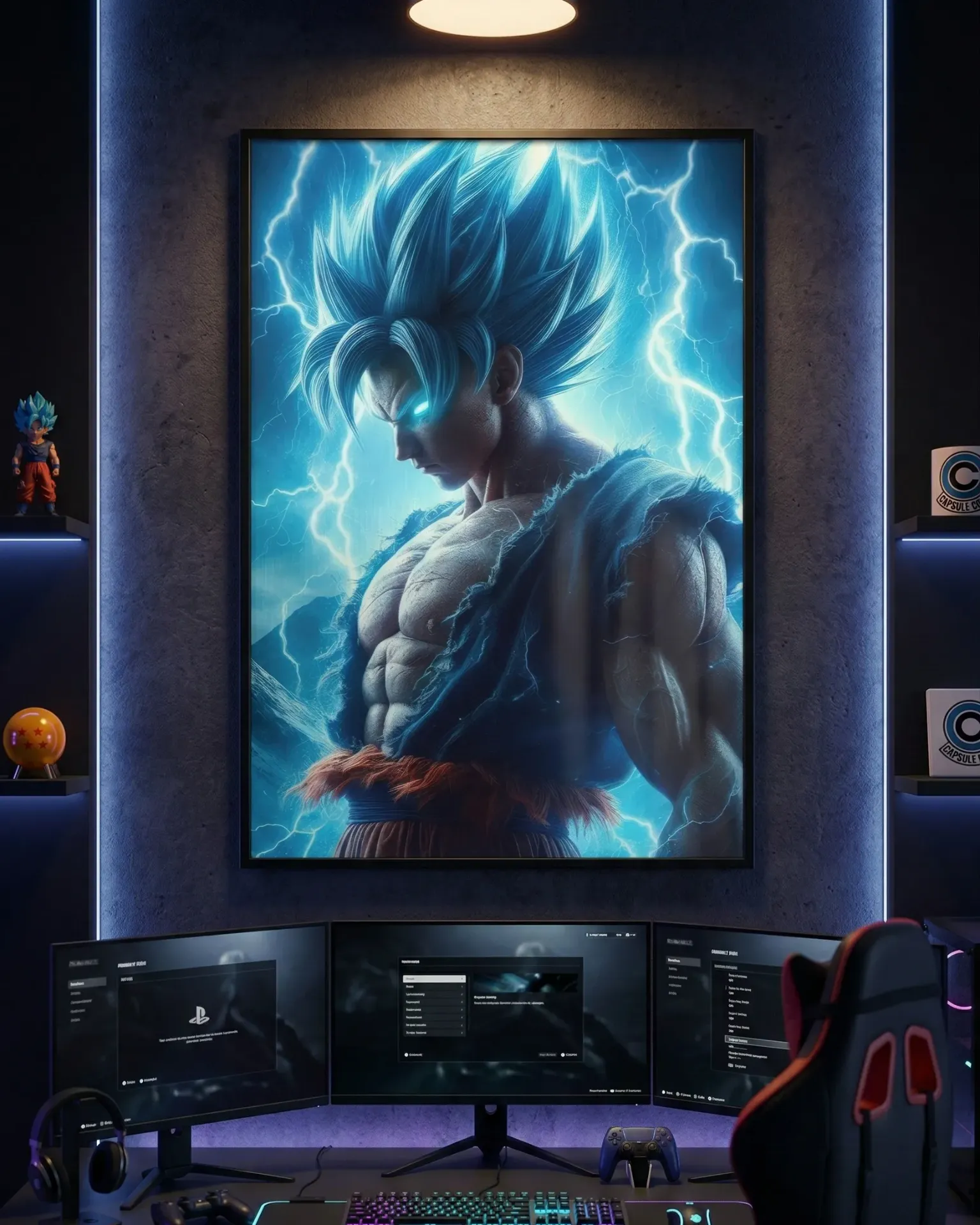 Super Saiyan Blue Goku - Lightning Power (A4 size)