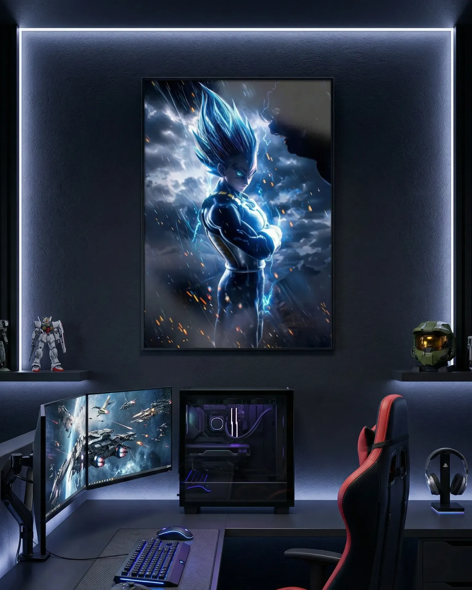 Vegeta's Electric Wrath Art Print (A4 size)