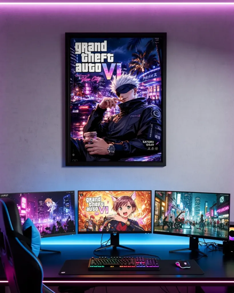 Gojo Takes Vice City - Direct nod to Satoru Gojo in the GTA VI poster