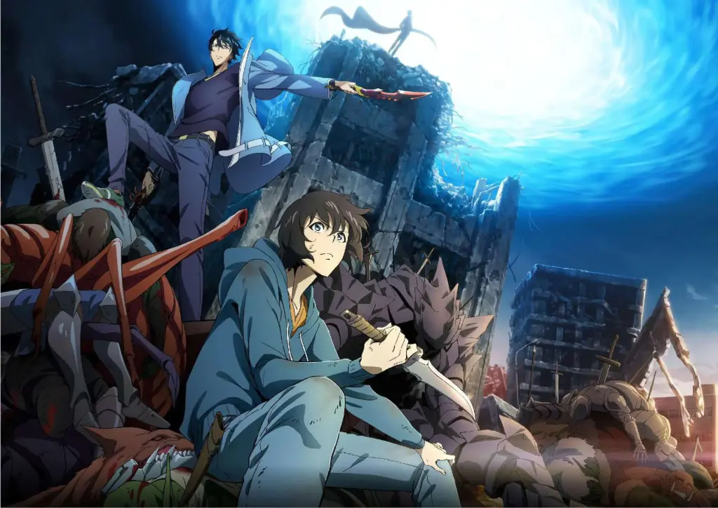 Solo Leveling (Jinwoo Sung & Post-Apocalyptic Warriors) A4 Size Metal Poster Landscape