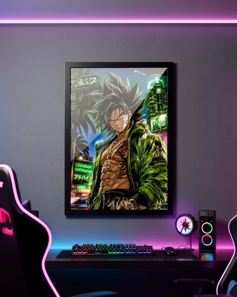 Legendary Supersaiyan of Vice City - Pulls straight from the neon sign in the poster (A4 size)