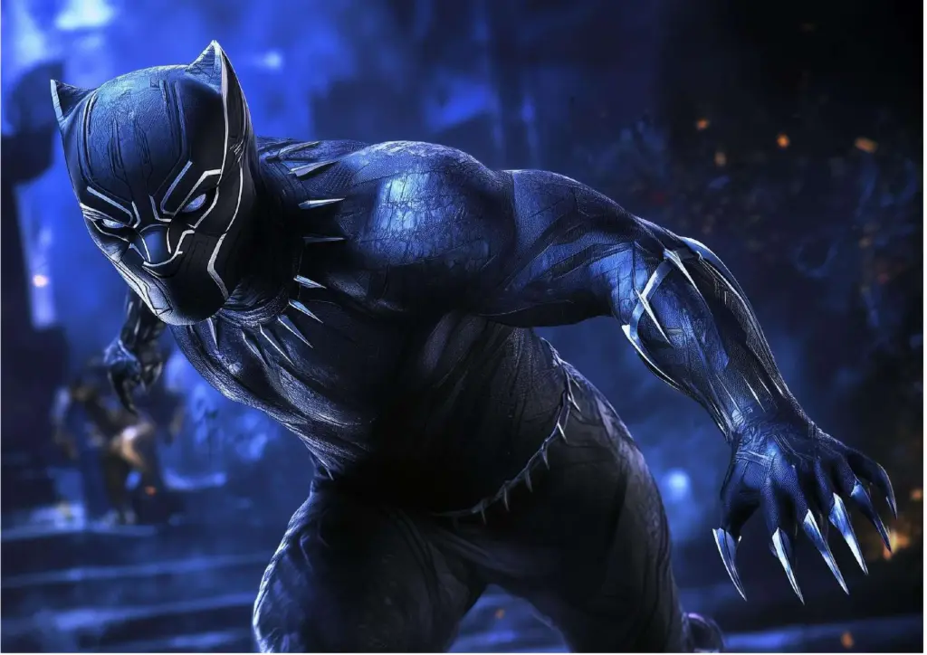 Black Panther, Marvel (Night Pounce Action) A4 Size Metal Poster Landscape