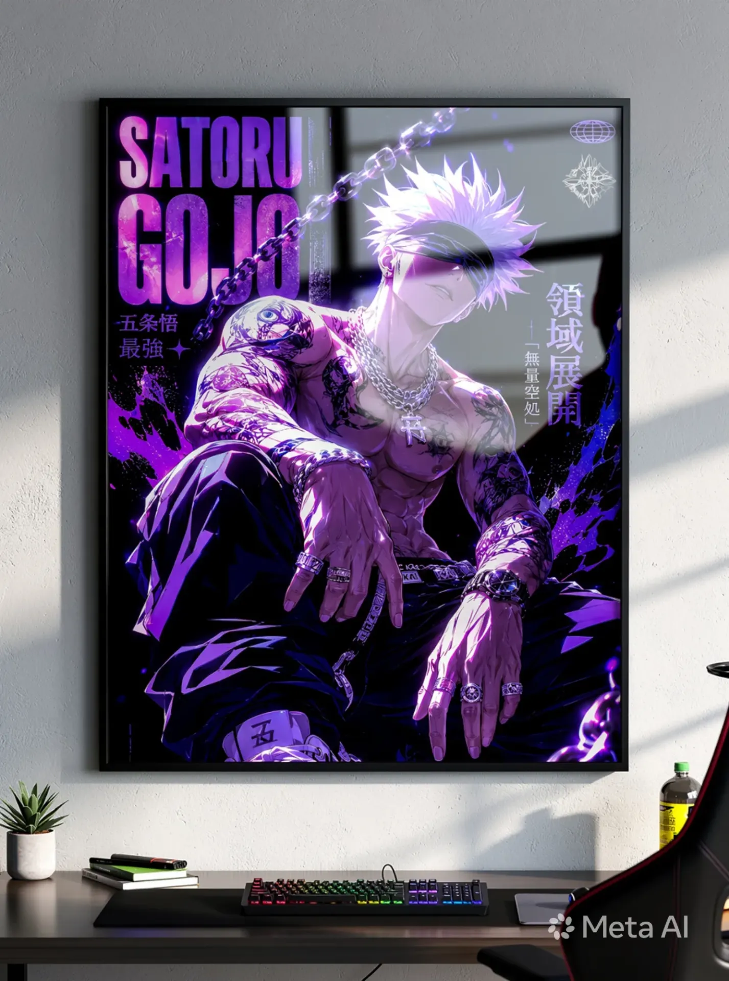Domain Expansion: Strongest - Uses the text on the poster: 領域展開 + 最強 (A4 size)