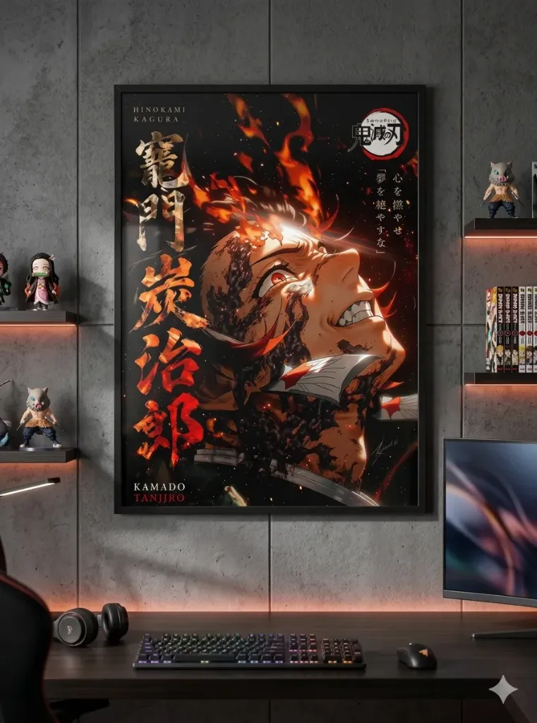 Hinokami Kagura: Set Your Heart Ablaze - Uses the English + Japanese text from the poster (A4 size)