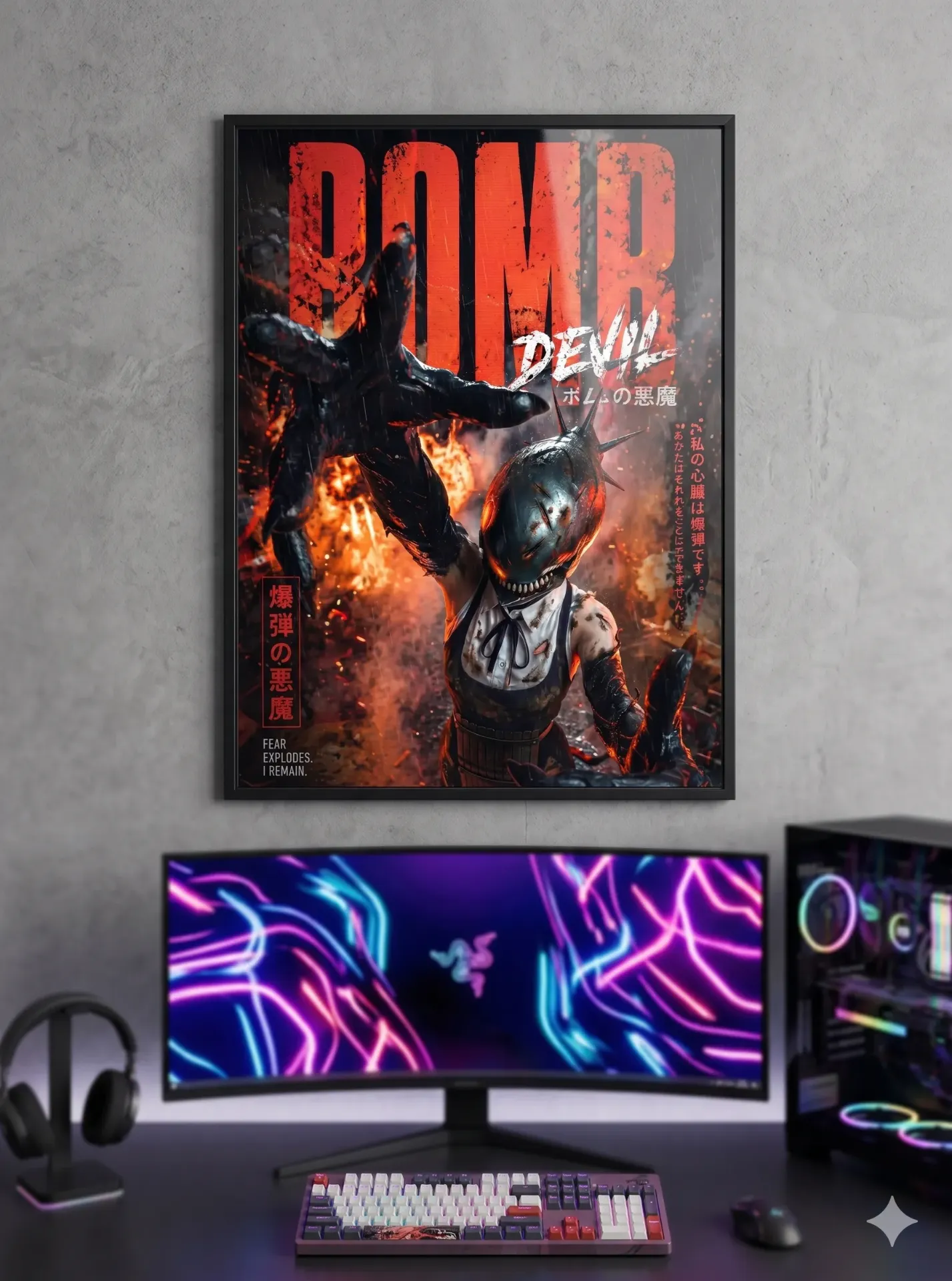 Bomb Devil: Fear Explodes, I Remain - Pulls directly from the poster text (A4 size)