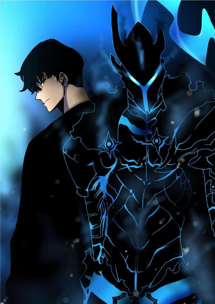 Sung Jinwoo, Solo Leveling (Shadow Monarch & Shadow Soldier) A4 Size Metal Poster 