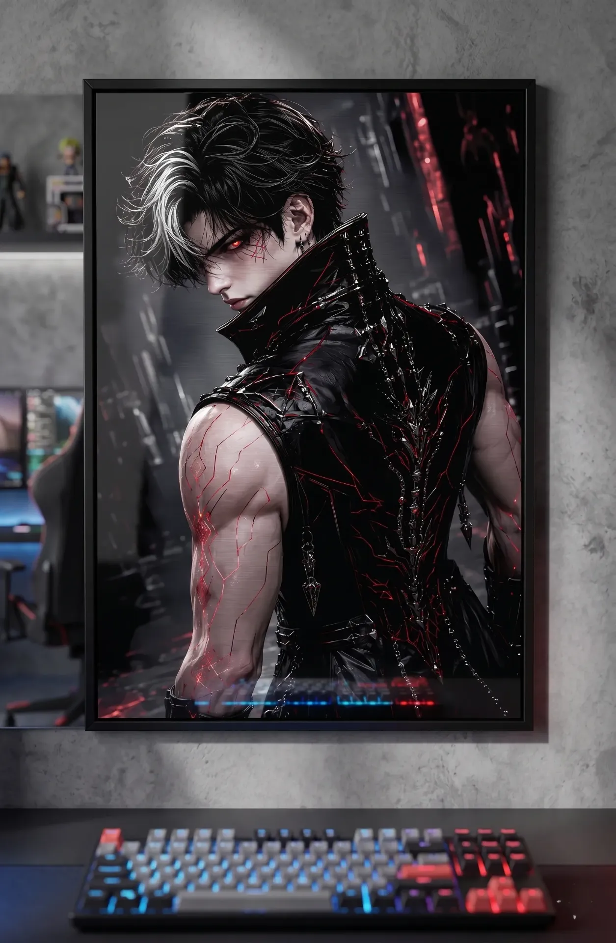 LETHAL - Bloodline Protocol | Crimson Overlord Back Shot Anime Framed Poster