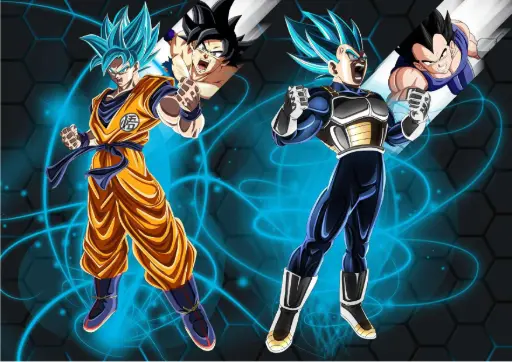 Limit Breakers: Goku & Vegeta A4 Size Metal Poster Landscape