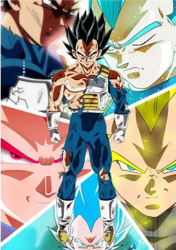Faces of Power: Vegeta A4 Size Metal Poster