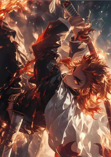 Rengoku Kyōjurō- Demon Slayer A4 Size Premium Metal Poster[Landscape]