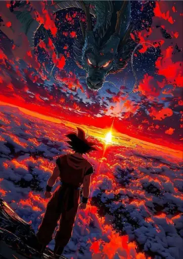 Goku and Shenron: Dawn of Legends A4 Size  Premium Metal Poster