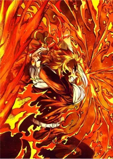 Kyojuro Rengoku, Demon Slayer (Flame Breathing Attack) A4 Size Metal Poster 