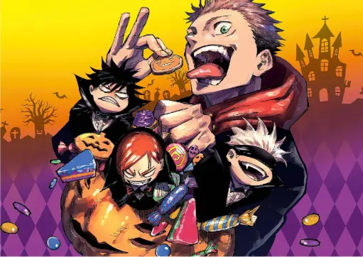 Jujutsu Kaisen Halloween Edition – A4 Size Metal Poster Landscape